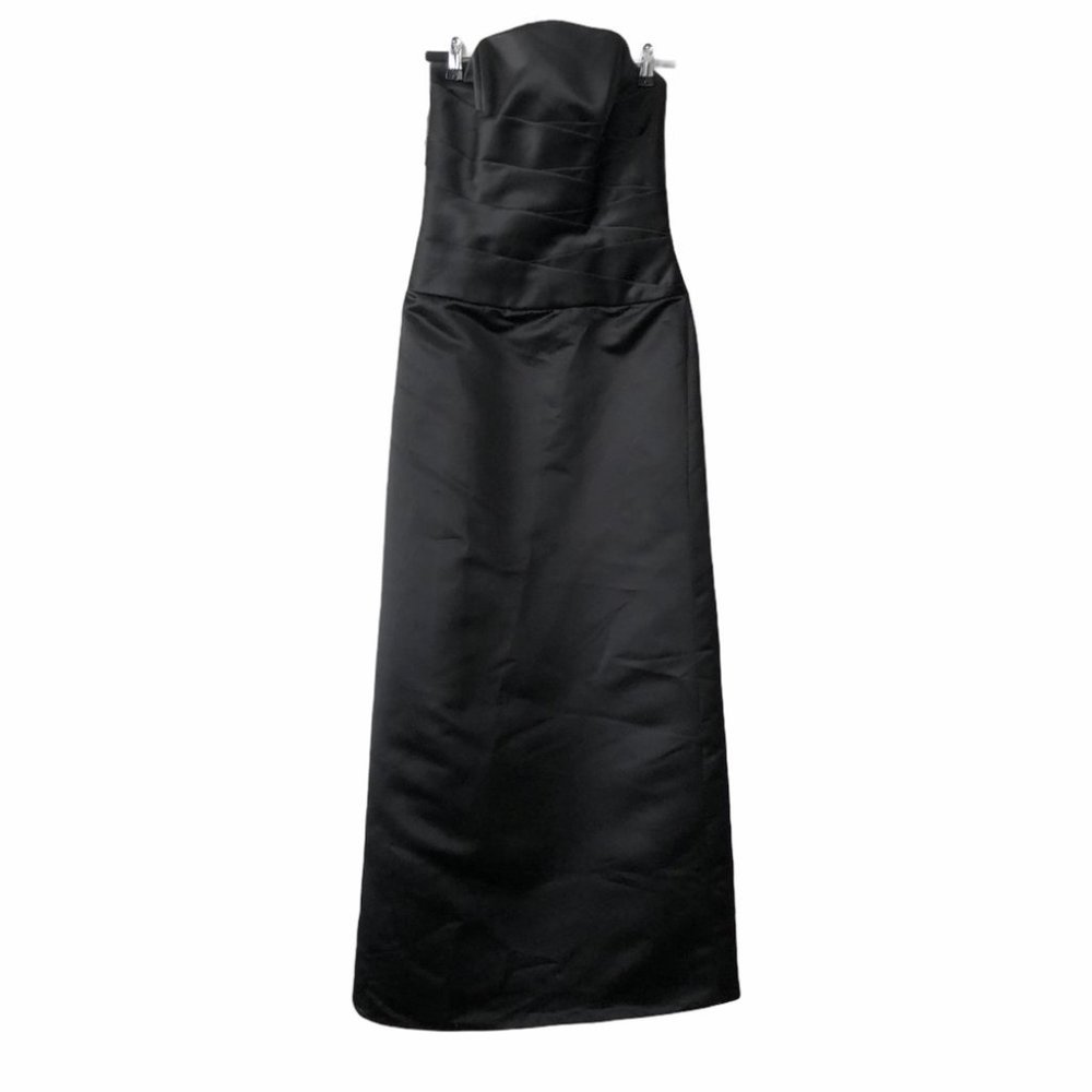Black Satin Strapless Fitted Formal Grad Gown 6 $15 Dresses if you Buy 2 or more